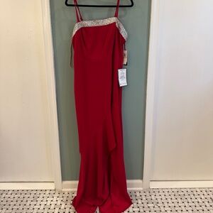 Red long formal dress